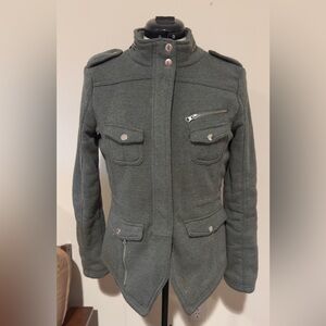 Olive Green Utility Jacket with Pocket Details